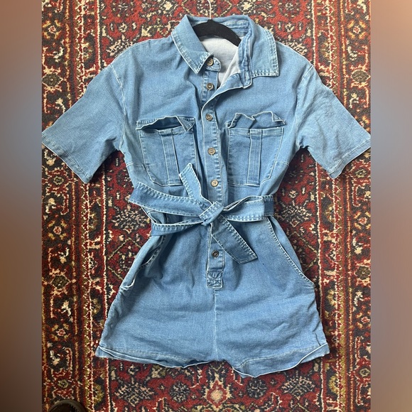Pants - Stretchy Denim Romper